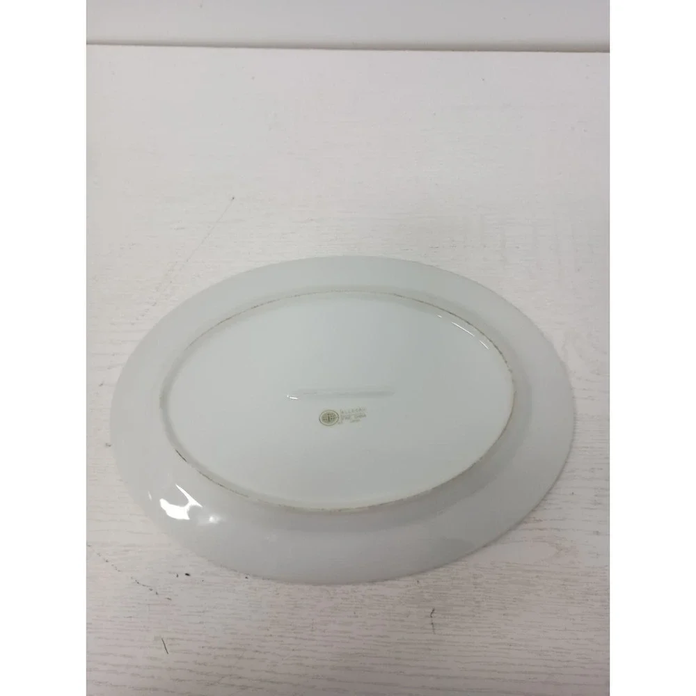 Vintage Allegro Fine China Japan White Porcelain Floral Oval Serving Platter